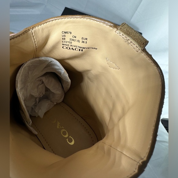 New Authentic Coach Women’s Paline Suede Bootie in Coconut Color Boots Sz 6 NIB - Picture 9 of 10